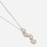 Silver Plated Four Tier Charm Pendant Necklace with Adjustable Chain