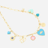 MULTY CHARM HEART SHAPE NECKLACE