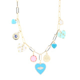 MULTY CHARM HEART SHAPE NECKLACE