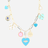 MULTY CHARM HEART SHAPE NECKLACE