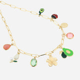 MULTY CHARM HEART SHAPE NECKLACE