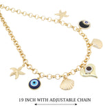 MULTY CHARM HEART SHAPE NECKLACE