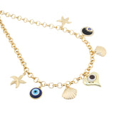 MULTY CHARM HEART SHAPE NECKLACE