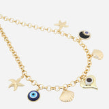 MULTY CHARM HEART SHAPE NECKLACE