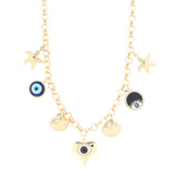MULTY CHARM HEART SHAPE NECKLACE