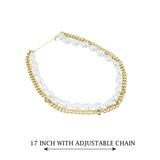 Glowing Up Gold Plated Dual Necklace With Adjustable Chain