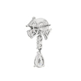 Bow Drop Cz Stone Earring