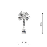 Bow Drop Cz Stone Earring