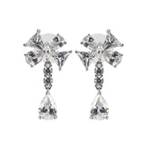 Bow Drop Cz Stone Earring
