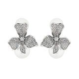 Floral Cz Stone Sheel Pearl Earring