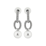 Cz Stone Antitarnish Pearl Drop Dangling