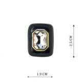 Black Square Cz Stone Antitarnish Studs