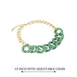 Green Gold Plated Necklace With Adjuatable Chain