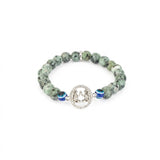 Divine Gemini Aura: Green Stone & Evil Eye Protection Rakhi