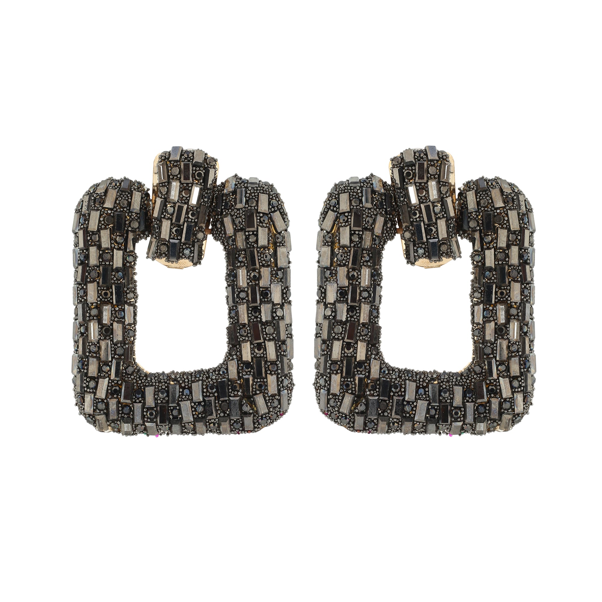 Black Square Earrings