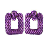 Purple Square Earrings