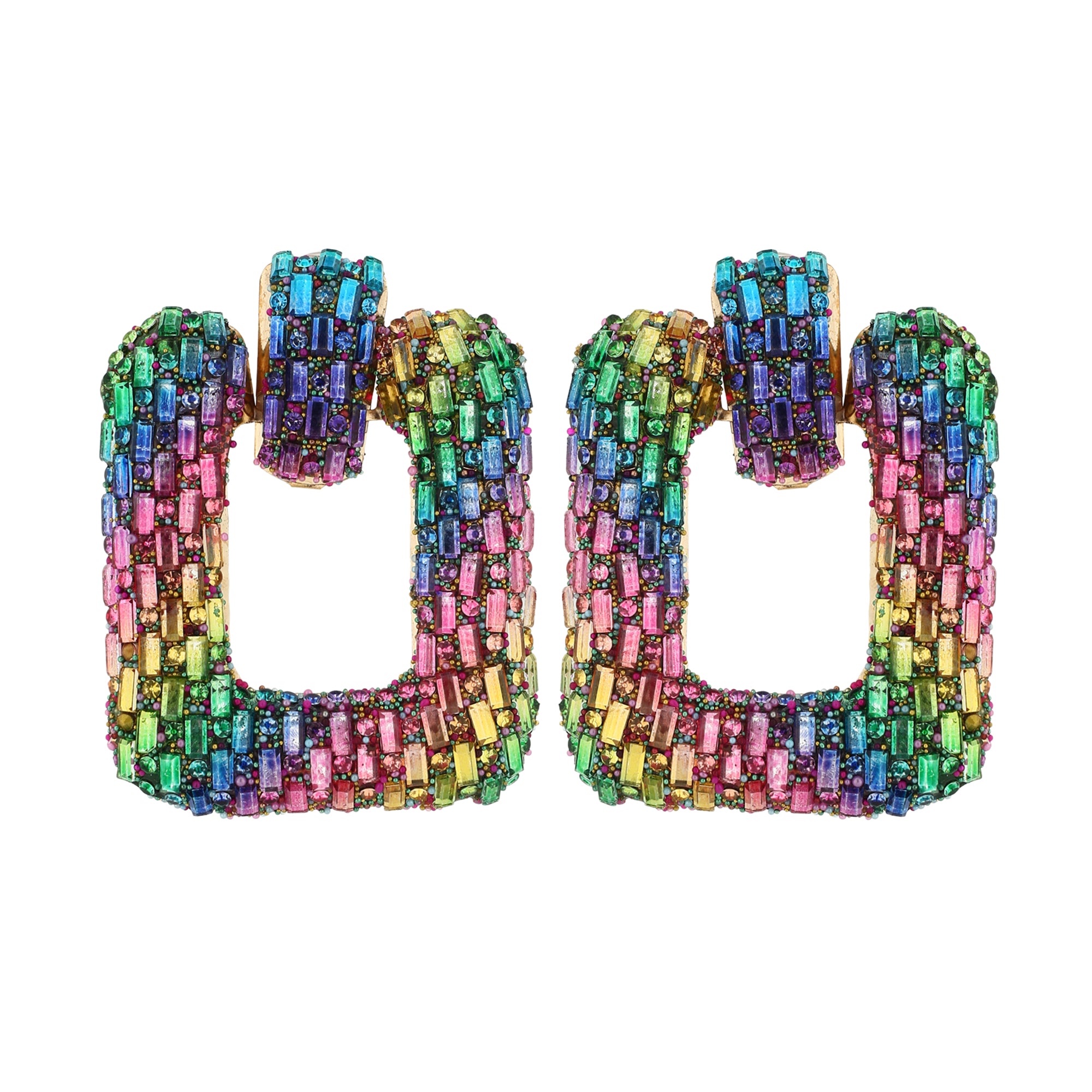 Multi Colour Square Earrings
