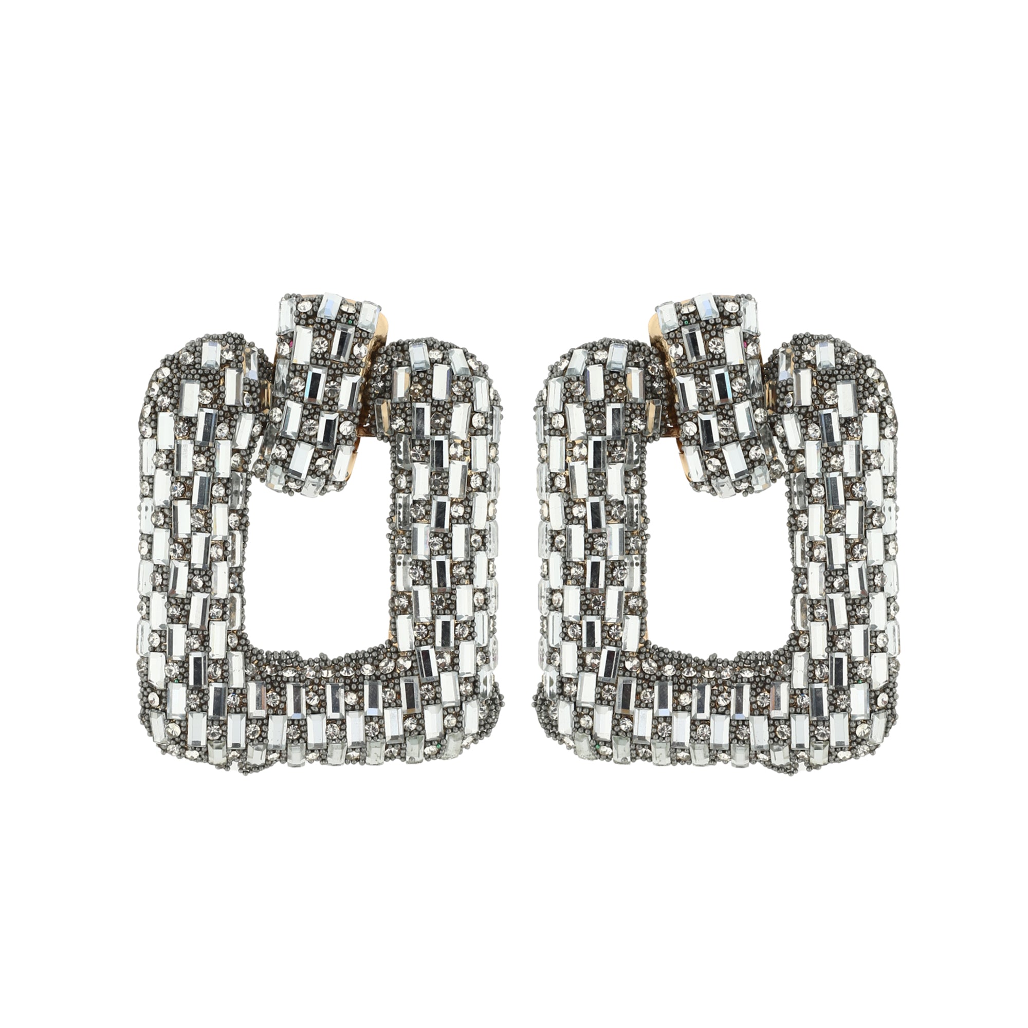 Silver Square Earrings