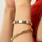Gold Cuff + Semi Studded Gold Bracelet Combo