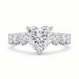 The Heart-Shaped Solitaire with Side Stones