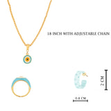 Evil Eye Combo Of Pendant, Ring and Earrings Set for Women