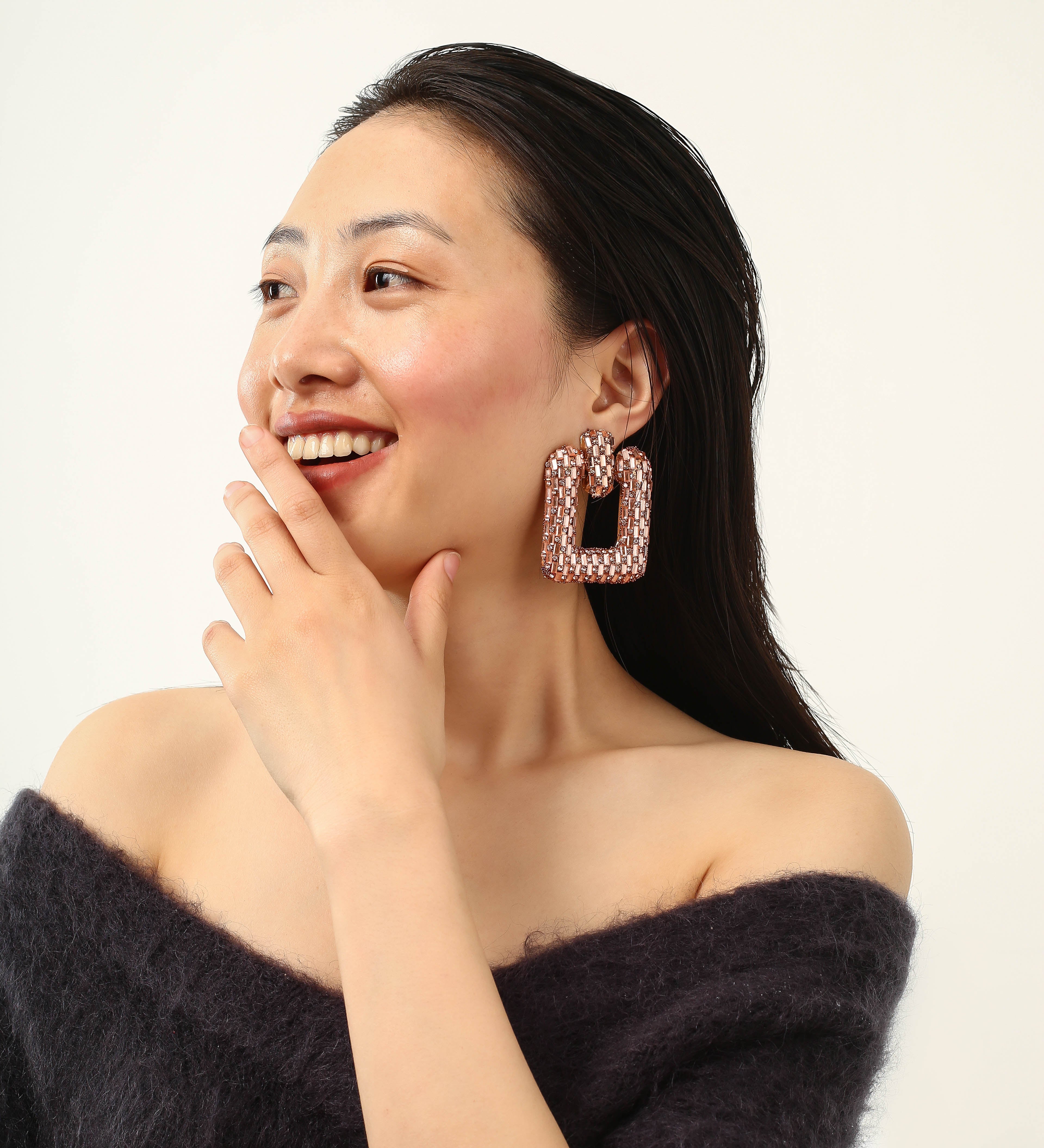 Golden Square Earrings