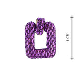 Purple Square Earrings