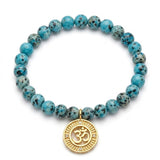 Blue Jasper Om Bracelet Rakhi