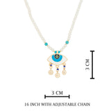 Dual Tone Gold and Silver Plated Evil Eye Design Pendant and Ring Set for Women and Girls with CZ Stone