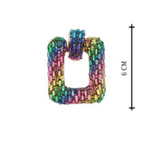Multi Colour Square Earrings