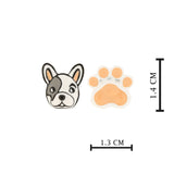 Enamel Plated Puppy Paws Stud Earrings