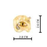 Gold Plated Yellow Eye Earrings for Women with CZ Stones