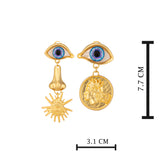 Gold Plated Nose Shape Earrings for Women with Mother of Pearl