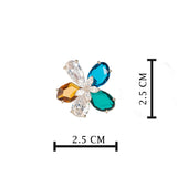 Silver Plated Flower Shape Earrings for Women with CZ Stones