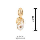Matt Gold Plated Mother of Pearl Drop Earrings for Women