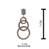 Gold Plated Long CZ Stone Earrings for Women