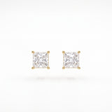 PRINCESS CUT SOLITAIRE  STUD 1 CT EARRING
