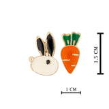 Gold Plated Rabbit And Carrot Stud Earrings