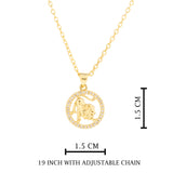 Gold Plated La King Charm Pendant with CZ Stone