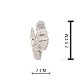 Silver Plated Snake Shape Earrings for Women with CZ Stones