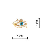 Gold Plated Blue Eye Earrings for Women with Mother of Pearl