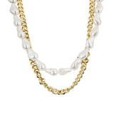 Glowing Up Gold Plated Dual Necklace With Adjustable Chain