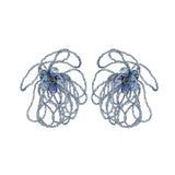 Blue Shiny Glowing Silver Plated Earring