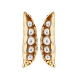 PEAS SHAPE GOLD PLATED ANTITARNISH EARRING