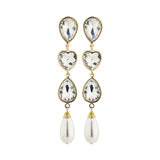 LONG CZ STONE GOLD PLATED DANGLING