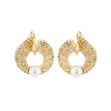 CIRCULLAR MAIN CHARACTER GOLD PLATED EARRING