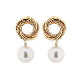GOLDEN PEARL DROP EARRING