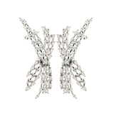 Silver American Diamond Dangling Ear Huggies