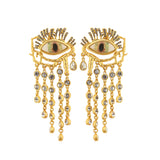 Royal Chain Flow Eyes Gold Plated Antitarnish Earring