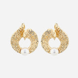 CIRCULLAR MAIN CHARACTER GOLD PLATED EARRING